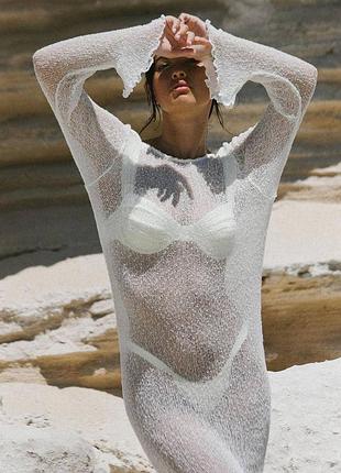 Туніка плаття прозоре пляжне сіточка поліестер довга