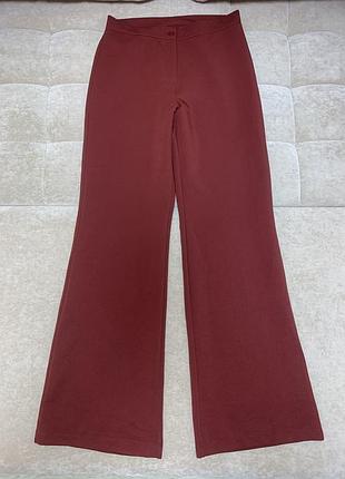 Широкі штани кльош вишневого кольору  розмір l
