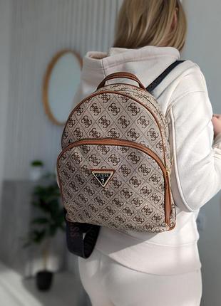 Premium | женский бежевый + темный рюкзак guess гесс lux