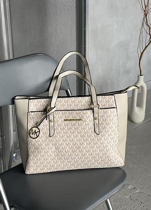 Premium | сумка женская майкл корс шопер молочный michael kors шоппер