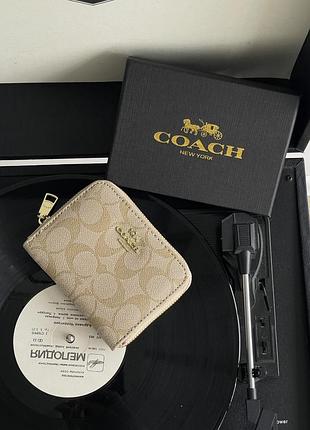 Premium | кошелек женский coach молочный мини коуч