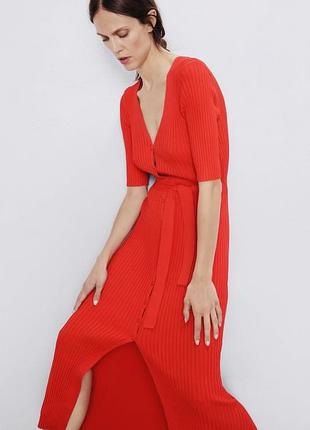 Сукня міді червона zara