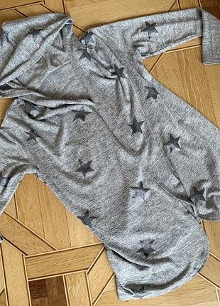 Трикотажный кардиган с капюшоном h&m 12-14 лет, 164 см летний с звездочками