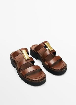 Шкіряні сандалії massimo dutti оригінал