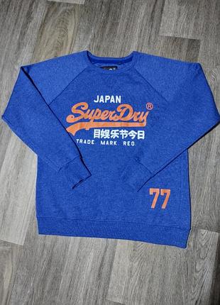 Мужской тёплый свитшот superdry размер xl синий