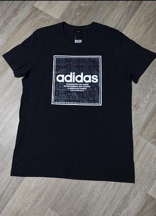 Мужская футболка adidas с принтом размер l чёрный