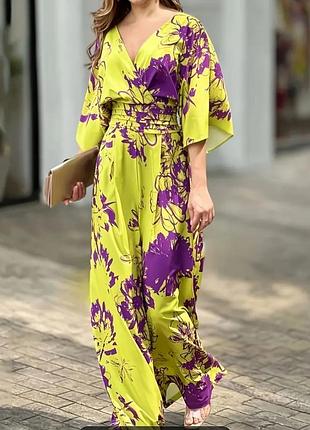 Комбинезон желто-фиолетовый