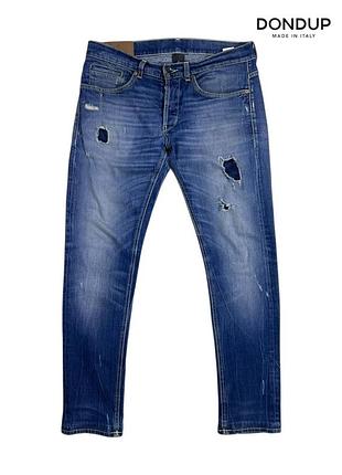 Оригинальные мужские итальянские джинсы dondup дондуп котоновые хлопковые зауженые легкие размер s m с м _1