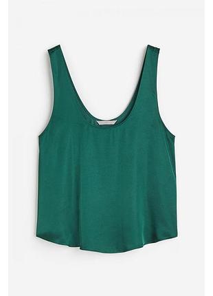 Майка женская зеленая атласная h&m -xs