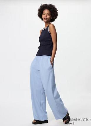 Спортивні штани uniqlo блакитні wide sweatpants