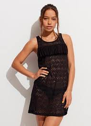 Чорна мереживна майка туніка