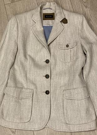 Бежевий піджак з латками massimo dutti