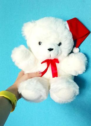 Мягкая игрушка медведь белый плюшевый новогодний мишка