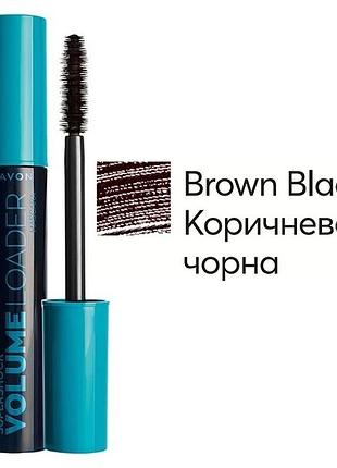 Туш для вій «супершок».🤎чорно-коричнева.  екстремальний об`єм» avon, ейвон