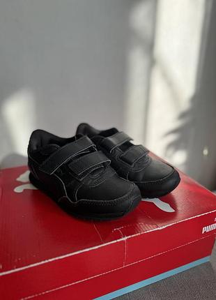 Кросівки на хлопчика шкіряні чорні puma 29 розмір (17,5 см)