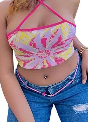 Топ с открытой спинкой яркий