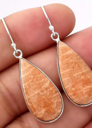 Амазоніт помаранчевий срібні сережки, 094са