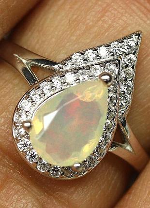 Опал радужный серебряное кольцо, 0292ло