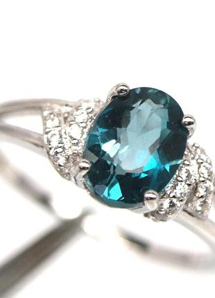 Топаз лондонский серебряное кольцо, 0276лт
