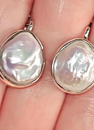 Барочный жемчуг серебряные серьги, 0273сж