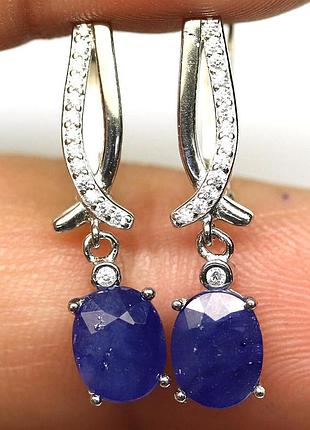 Сапфір срібні сережки, 0180сп