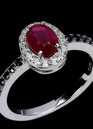 Рубін і шпінель срібна каблучка, 0346лр