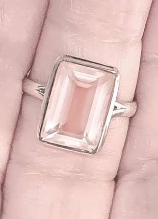 Рожевий кварц срібна каблучка, 0379лр