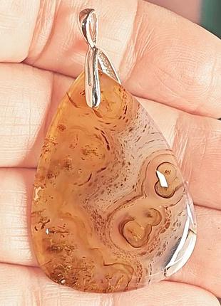 Агат ботсвана кулон серебро, 0106па