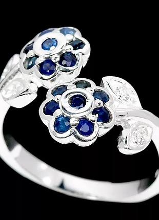 Сапфир серебряное кольцо, 0202лс