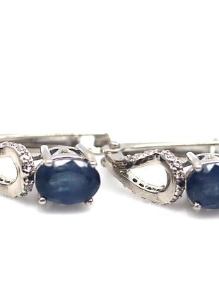 Сапфир серебряные серьги, 0175сп