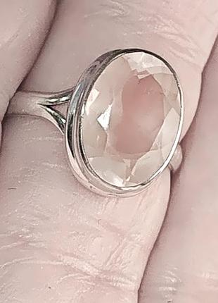 Розовый кварц серебряное кольцо, 0378лр