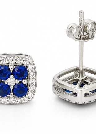 Циркон срібні сережки пуссети, 0313сц