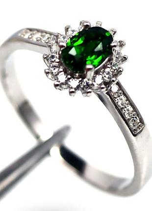 Хромдиопсид серебряное кольцо, 0286лх