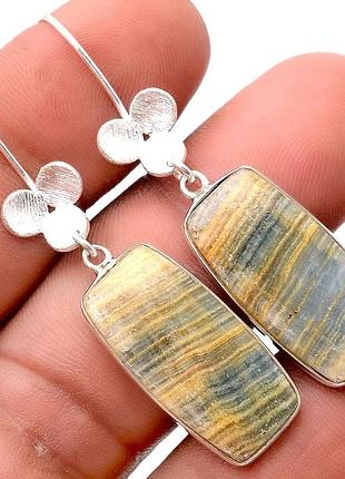 Арагонит серебряные серьги, 0259са