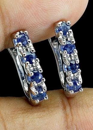 Сапфір срібні сережки, 0201сп