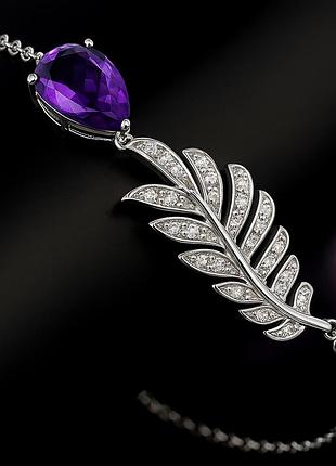 Аметист серебряный браслет, 067та