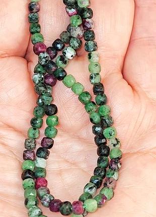 Цоїзит ø4 мм. намисто, 0493оц