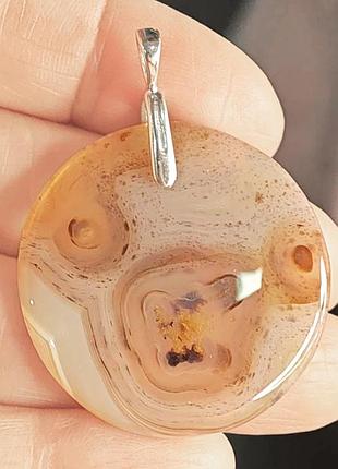 Агат ботсвана кулон серебро, 0107па