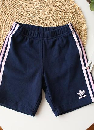 Сині фірмові шорти з двонитки adidas оригінал