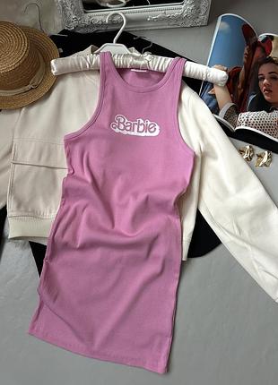 Розовое мини платье barbie