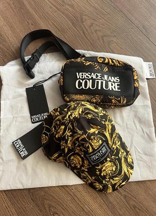 Набір кепка нова оригінал versace +сумка поясна/ бананка