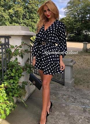 Короткое платье от zara в горох