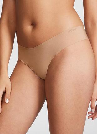 Трусики бесшовные pink no-show thong panty.victorias secret. оригинал. акция
