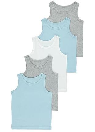 Майка. комплект для мальчика из 5 штук от 3 до 10 лет джордж. код 190904