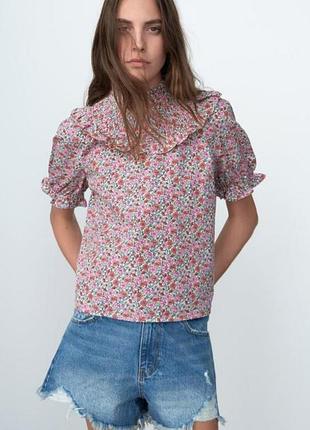 Блуза zara в цветы