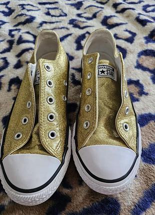 Конверсы кеды converse all star золотые 33 размер 20см