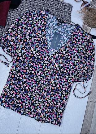 Нова літня блуза xl new look блуза в квітковий принт блуза на ґудзиках
