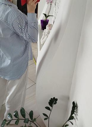 Рубашка рубашка в полоску белый с синим