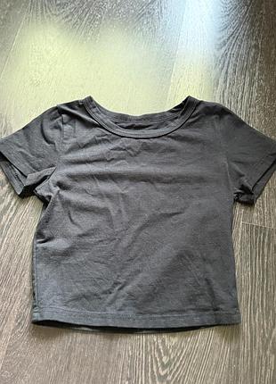 Чорний дитячий топ, футболка з коротким рукавом, ідеальний стан