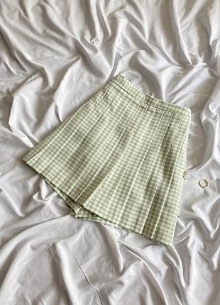 Коротка спідниця-шорти у клітинку zara, теніска